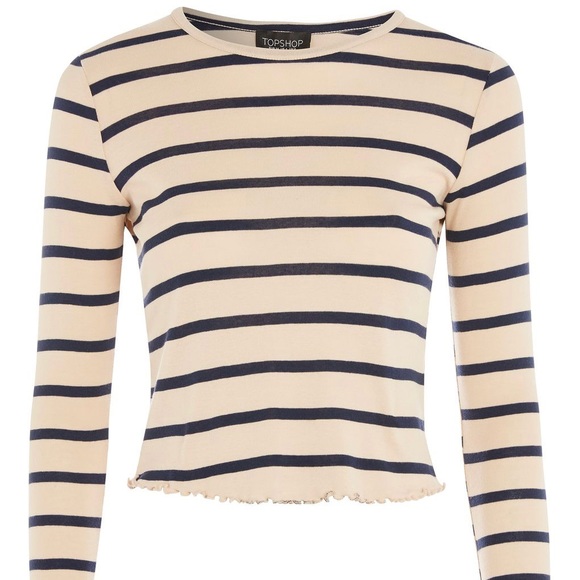 TopShop Striped Cropped Long Sleeve - Picture 2 of 5